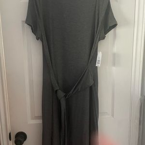 Brand New withTags Time and Tru Gray midi Knit Dress with Tie Front